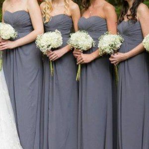 David's Bridal Dark Gray Bridesmaid Dress